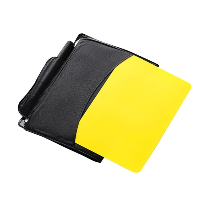 unbranded Kit Árbitro Fútbol Con Tarjetas Roja Y Silbatos Metálicos Y Lápiz Incluido