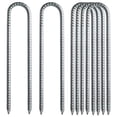 thumbnail image 1 of Estacas de suelo JM para jardín 4 piezas de acero galvanizado 12' de largo 3/8' de diámetro, 1 of 5