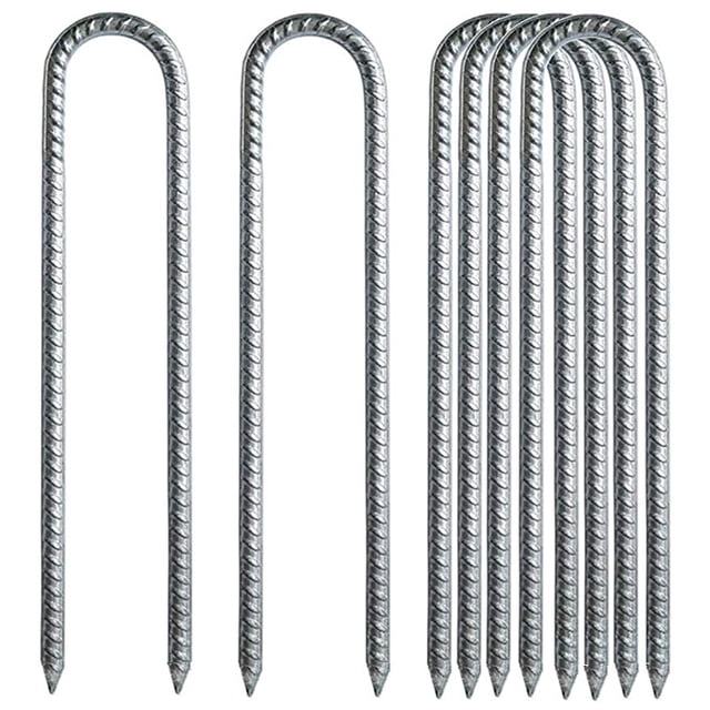 Estacas de suelo JM para jardín 4 piezas de acero galvanizado 12' de largo 3/8' de diámetro