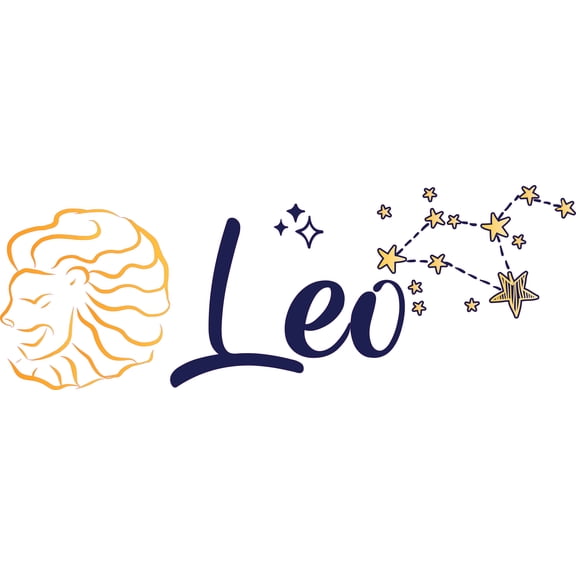 Removable Zodiac Sign Leo Constellation Stars Pattern Design Wall Art Decal | 12" x 30" Vinyl Home Wall Astrological Lion Symbol Decor Adhesive Bedroom Living Room Sticker Decoration - Multicolor