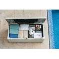 thumbnail image 5 of Keter Brightwood Outdoor Patio 120 Gallon Resin and Wood Deck Box with Pool Kit, Oasis White, 5 of 12