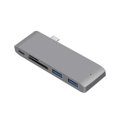thumbnail image 1 of Tipo-c Splitter USB 3.0 Convertidor de adaptador USB-C de alta velocidad de transmisión con lector de tarjetas SD TF, gris AweSitey EL000285-02B, 1 of 1