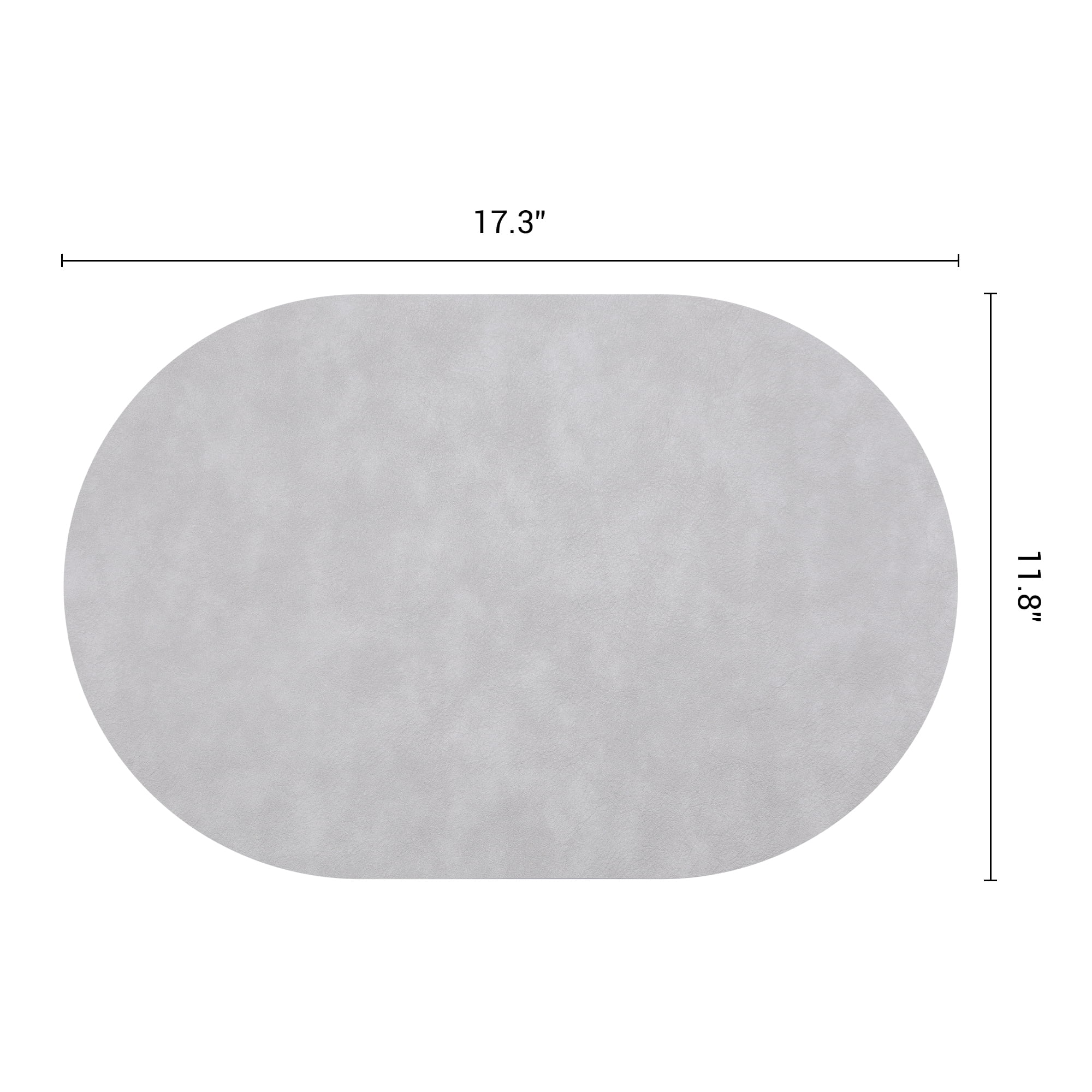 Unique Bargains 6pcs Oval Table Mats for Kitchen Light Gray/Light Blue 17.3"x11.8"