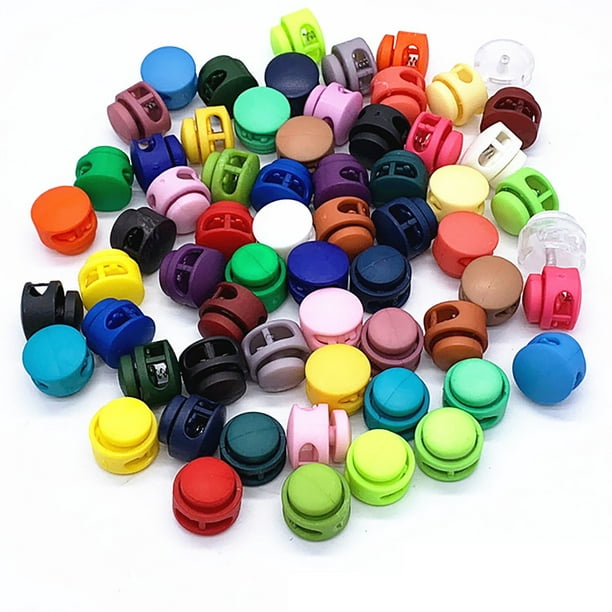 Fankiway Lot de 50 boucles de réglage élastiques à ressort coloré