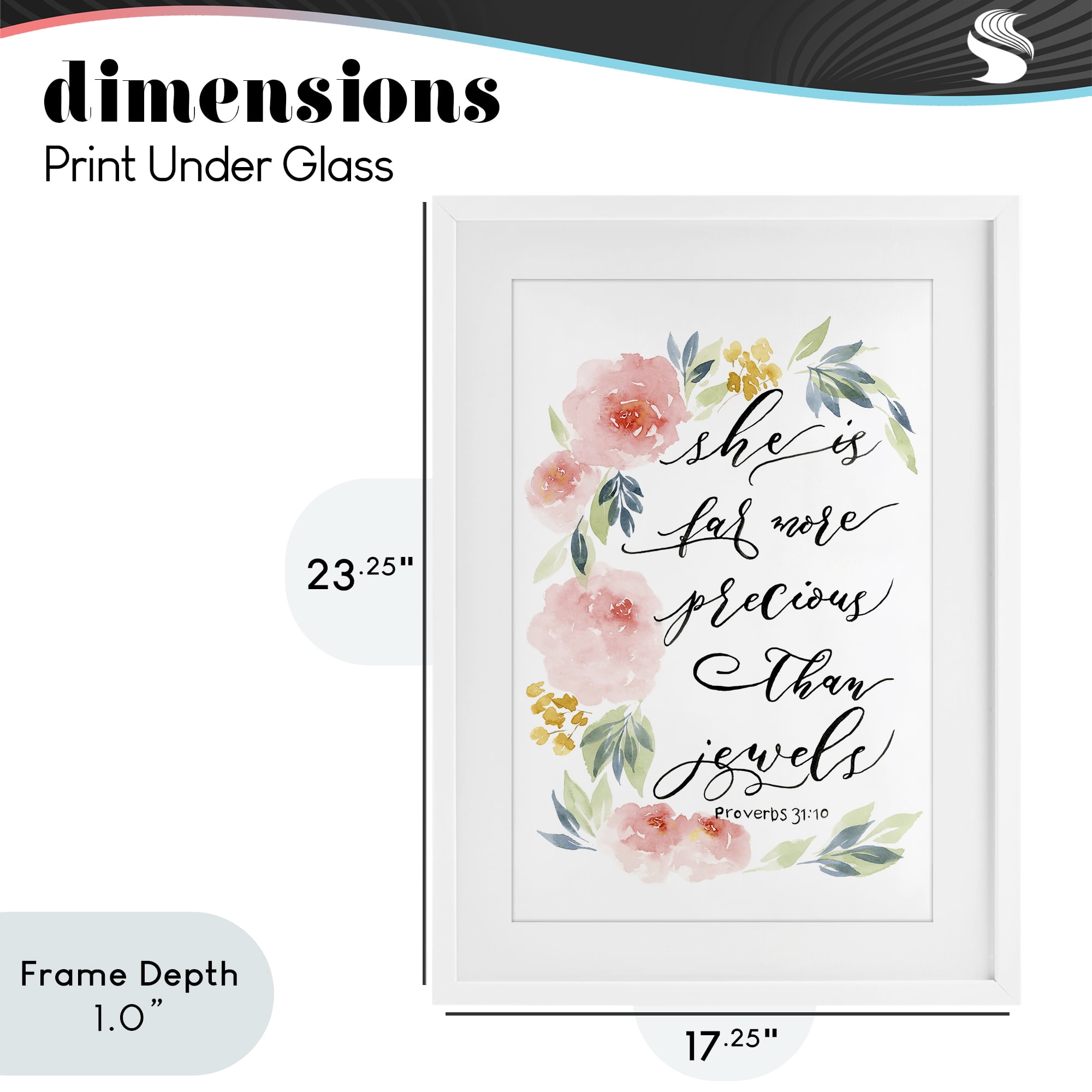 Stupell Industries Far More Precious Than Jewels White Framed Print Under Glass, design by Lucille Price