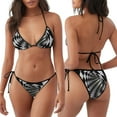 thumbnail image 3 of KLL 3D Vortex Illusion Print Bikini Set for Women,String Two Piece Halter Top Triangle Bikini Set with Tie Side Bottom Sexy Swimsuit Bathing Suits, 3 of 6