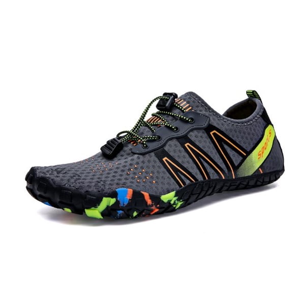 HOOWIFFY Men's Grey Water Shoes Quick-Dry Lightweight Breathable Boating Sneakers for Outdoor Sports and Activities, Multiple Sizes