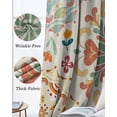 thumbnail image 3 of Beige Boho Blackout Curtains for Bedroom Living Room Darkening Curtains 63 Inches Long Retro Ethnic Shabby Colorful Floral Patterned Window Curtain 2 Panels Set Window Treatment Drapes 52"x63", 3 of 9