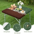 thumbnail image 4 of Green and Brown Football Stitch Pattern Square Fitted Tablecloth with Elastic Edge,Square Table Cover,Washable Elastic Table Cover for Home Kitchen Party Decor 34"x34", 4 of 6