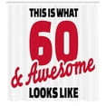 thumbnail image 3 of Ambesonne Birthday Shower Curtain, Words 60, 69"Wx70"L, Red Black and White, 3 of 3