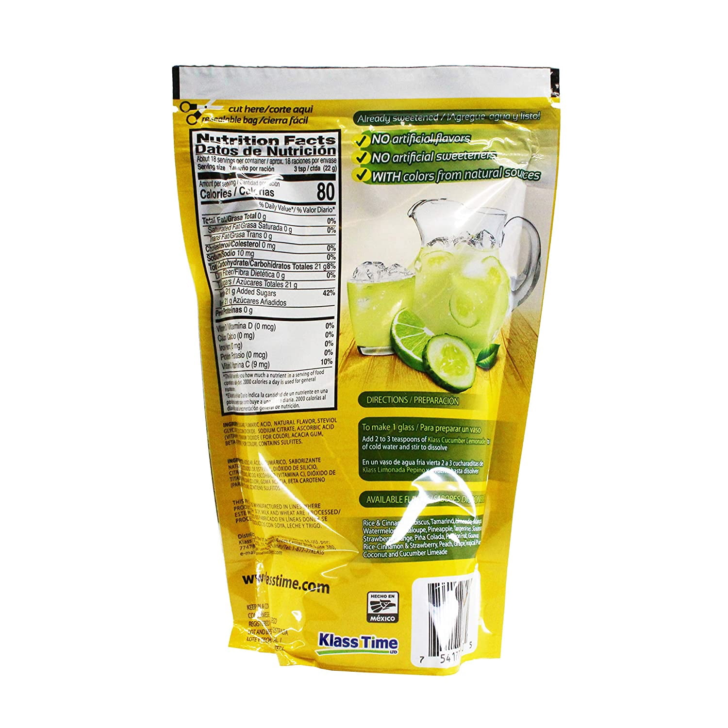 Klass Mix Beverage Lemonade Cucumber 14.1 oz (Pack Of 6)