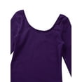 thumbnail image 5 of YEAHDOR Kids Girls Ballet Leotard Gymnastics Costume Long Sleeve Solid Color Dance Leotard Bodysuit Purple 6, 5 of 7