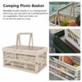 thumbnail image 4 of Foldable Picnic Basket, Camping Storage Box with Handle and Movable Wooden Board, Plastic Car Trunk Organizer Portable Storage Basket for Outdoor Parties Home(M 14.8 x 9.8 x 7.9in-, 4 of 7