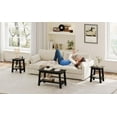 thumbnail image 2 of Coffee Table, Coffee Table for Living Room, Modern Farmhouse Coffee Table with Storage Shelf, 2-Tier Living Room Table Rectangular Center Table, Home Office Industrial Cocktail Tables, Black, 2 of 8