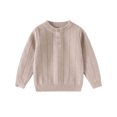 thumbnail image 6 of Lmnyox Sweaters for Kids Fall Winter Solid Color Button Crew Neck Pullover Long Sleeve Knitted Sweater Tops, 6 of 9