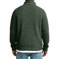 thumbnail image 4 of Huankd Men Quarter Zip Pullover Sweaters Casual Stand Collar Thermal Long Sleeve Sweatshirt 1/4 Zipper Winter Warm Polo Sweater Army Green L, 4 of 5