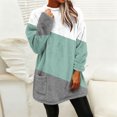thumbnail image 6 of ZUKMRJPC Women's Flannel Sweatshirts Winter Warm Fleece Round Neck Fashion Color Block Long Pullover Soft Comfy Casual Tops with Pocket, 6 of 8