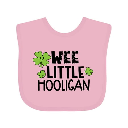 

Inktastic St. Patrick s Day Wee Little Hooligan with Clovers Boys or Girls Baby Bib