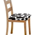 thumbnail image 3 of Cow Print Square Chair Cushion Cover for Dining Office Stain Resistant Chair Seat Slipcover Home Chair Accessories Stylish Upholstered Chair Seat Covers, 3 of 5