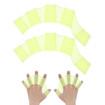Uxcell 1 Pair Silicone Swimming Gloves Webbed Half-Finger Frog Type Small Yellow Green