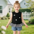 thumbnail image 2 of Mnyotv Toddler Girls Summer Clothes Ruffle Hem Sleeveless Tank Tops with Bowknots Casual Crewneck T Shirts Size 3-4 Years, 2 of 4