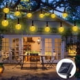 thumbnail image 2 of Cadena de luces solares para exteriores, 12 m, 100 LED impermeables, 8 patrones para jardín, patio y fiesta (blanco cálido), 2 of 4