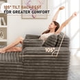 thumbnail image 5 of Muumblus Oversized Chaise Lounge Chiar Indoor Furniture, No Assembly Required, Plush Corduroy Upholstered Sofa Bed Cozy Sleeper Couch for Living Room, Bedroom, Brown, 5 of 11