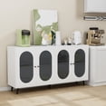 thumbnail image 2 of Cterwk Modern Accent Sideboard Cabinet with Acrylic Doors, Storage Cupboard Console Table for Kitchen Dining Living Room Hallway Office, White, 2 of 8