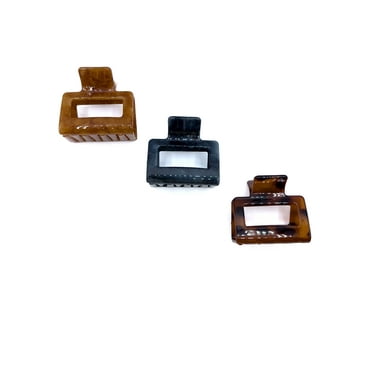 Time and Tru Square Claw Clips, 3-Pack, Brown