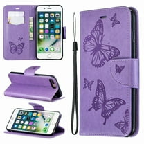 iPhone 8 Plus Wallet Case, iPhone 7 Plus Case, Dteck Embossed Butterfly Flip PU Leather Stand Wallet Case Cover For iPhone 8 Plus / 7 Plus, Purple