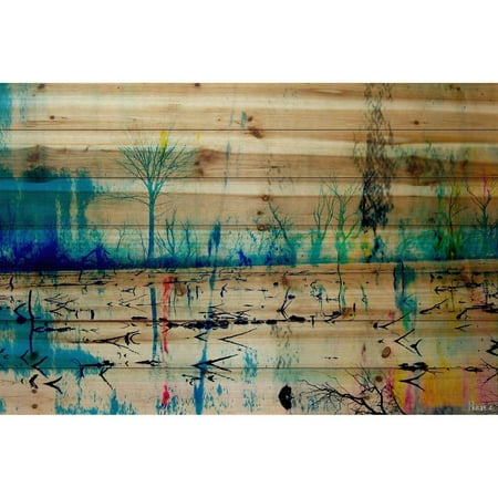 Parvez Taj Morrison Lake Art Print on Natural Pine Wood