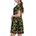 thumbnail image 2 of Balery Corn And Dragonflies Vestidos sueltos de manga corta para mujer, vestidos de verano 2025, vestidos casuales de corte A con vuelo., 2 of 6