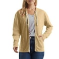 thumbnail image 2 of KIHOUT Zipper Hoodies for Women Long Sleeve Round Neck Hooded Ladies Solid Color Drawstring Sweatshirts Coat Jacket with Pockets, Size S-2XL, 2 of 6