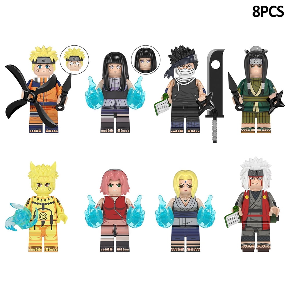 Bore ring Hårdhed Naruto Brick Toys Set of 8 Cartoon Action Figures Minifigure Building  Blocks Toy Collectibles Anime Fans 1.77inch - Walmart.com