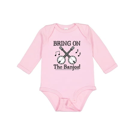 

Inktastic Banjo Music Bluegrass Gift Baby Boy or Baby Girl Long Sleeve Bodysuit