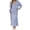 Light Blue, variant on Women’S Casual 2-Piece Knit Matching Set, Sleeveless V Neck Floor Length Slip Dress With Long Sleeve Duster Cardigan, Smooth Lightweight Cotton Fabric, 2pcs, Sizes M To L