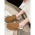 thumbnail image 3 of Thick-soled Women's Plush Loafers With Retro Package Toes, Outdoor Half Slippers, 2023 New Design With Plush Half Toe Women's Shoes, 3 of 4