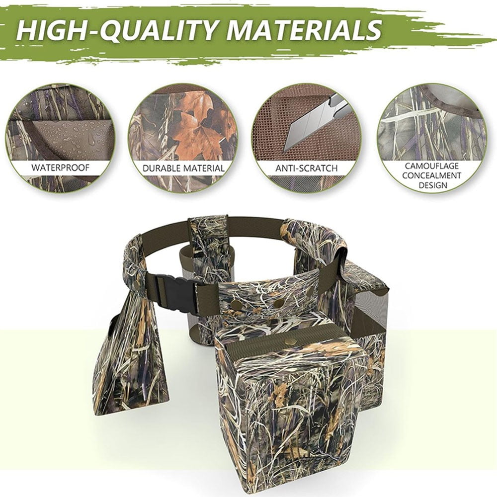 DIDADI Dove Hunting Belt, Adjustable Field Shooting Game Bag Shell Pouch Bottle Carrier for Fishing Dog Training, Camouflage