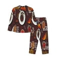 thumbnail image 2 of Junzan A Cup Of Black Coffee On A Saucer Print Womens Pajama Sets,Long Sleeve Button Down For Women Pjs 2 Piece, 2 of 9