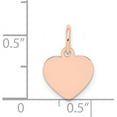 thumbnail image 4 of 14k Rose Gold Plain .013 Gauge Engraveable Heart Disc Charm - 16mm, 4 of 6