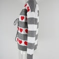 thumbnail image 5 of zbxnLI Women's Valentines Day Cardigan Sweaters Heart Tie Knot Open Front Long Sleeve Knit Cropped Cardigans, 5 of 9