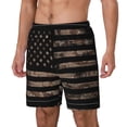 thumbnail image 2 of Xecao American Flag with Desert Camouflage for Men's Swimming Trunks Swim Trunks Quick Dry Swim Shorts with Mesh Lining Funny Swimwear Bathing Suits, 2 of 9