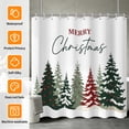 thumbnail image 2 of Tchckioa Merry Christmas Tree Shower Curtain for Bathroom,Waterproof and Privacy Hooks Bath Curtain,72x72, 2 of 6