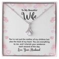 thumbnail image 2 of To My Wife Mother of My Children Alluring Ribbon Necklace Message Card, 2 of 7
