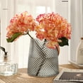 thumbnail image 3 of Namzi 5Pcs 14.2In Champagnepink Artificial Hydrangea Silk Flowers Stem Fake Hydrangea Flowers for Wedding Home Garden Centerpiece, 3 of 5