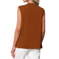 thumbnail image 3 of INSPIRE CHIC Womens Maternity Tank Tops Pleated Peplum Tunic Cap Sleeve Casual Shirt Dressy Sleeveless Pregnancy Blouses S Brown, 3 of 6