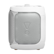 JBL PartyBox On-The-Go 2 - Portable party speaker with one wireless digital mic, handle and a shoulder strap, Dynamic lightshow, Up to 15 hours playtime, Splash proof & Auracast™ (White)