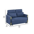 thumbnail image 5 of Pcy 56 Inch Sleeper Loveseat with Side Pockets- Blue Teddy Velvet- Wood, 5 of 6