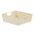 thumbnail image 3 of Home Basics Large Polyester Woven Strap Storage Bin With Handles, Ivory (6 Pack), 3 of 7