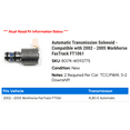thumbnail image 2 of Automatic Transmission Solenoid - Compatible with 2002 - 2005 Workhorse FasTrack FT1061 2003 2004, 2 of 2